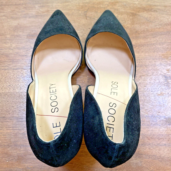 Sole Society Jenn Sexy Black Faux Suede D’Orsay High Heels Dressy Shoes US 9.5M - Picture 9 of 9